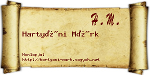 Hartyáni Márk névjegykártya
